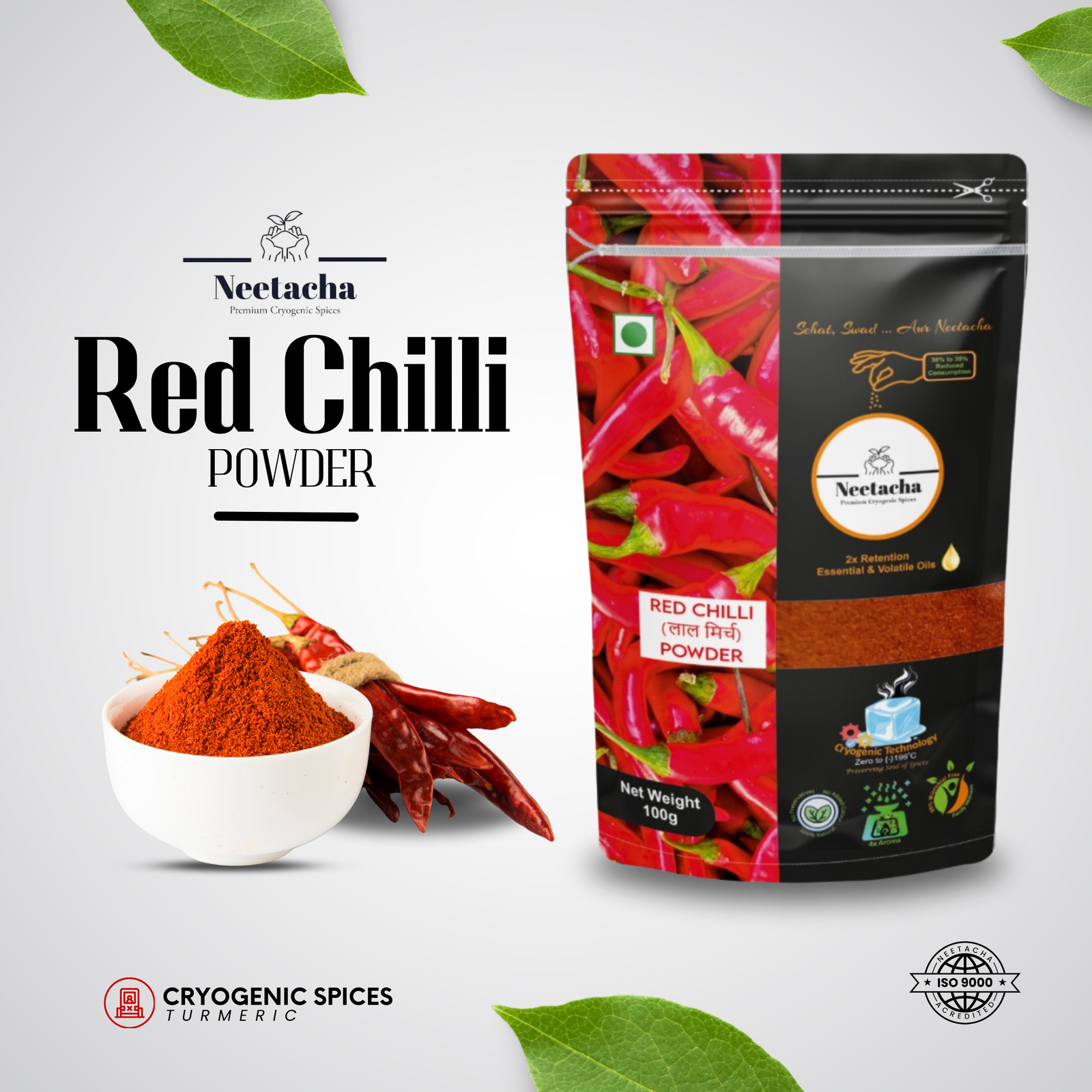 NEETACHA Premium Cryogenic Red Chilli Powder I 100g