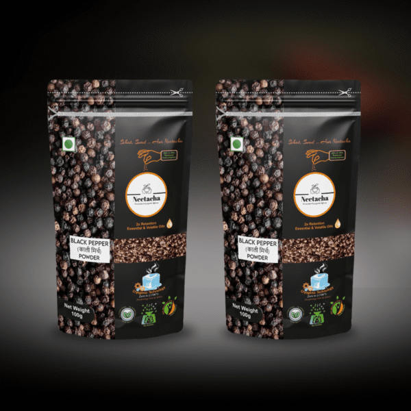 NEETACHA Premium Cryogenic  Black Pepper Powder Combo | 200g