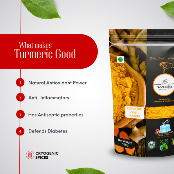 NEETACHA Premium Cryogenic Turmeric Powder | 200g - Image 3