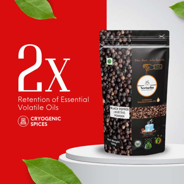 NEETACHA Premium Cryogenic Black Pepper, Coriander, Turmeric, Red Chilli | 400g - Image 3
