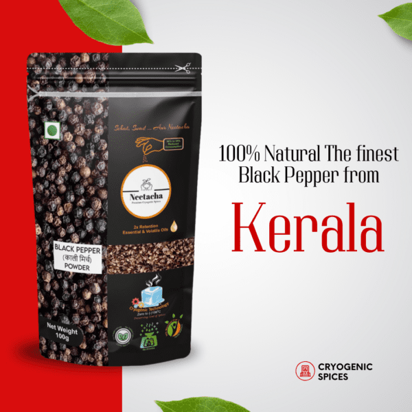 NEETACHA Premium Cryogenic Black Pepper Powder I 100g - Image 2