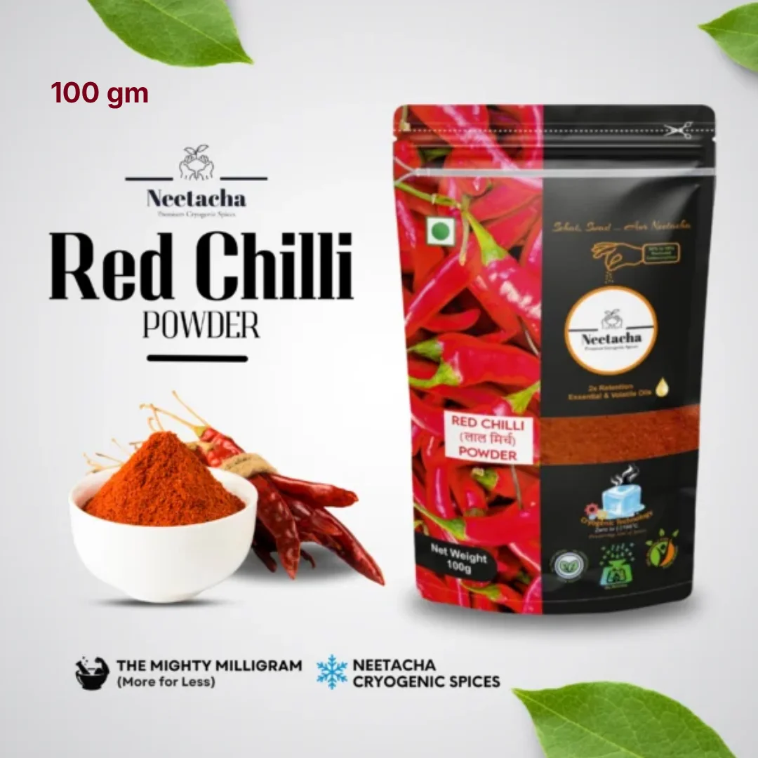 NEETACHA Premium Cryogenic Red Chilli Powder I 100g